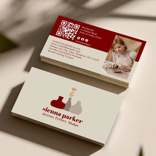 BOHO-HANDGEMACHTE KERAMIK-QR-CODE-FOTO VISITENKARTE