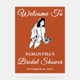 Boho Handgeschriebenes Script Fall Brautparty Will Acrylschild