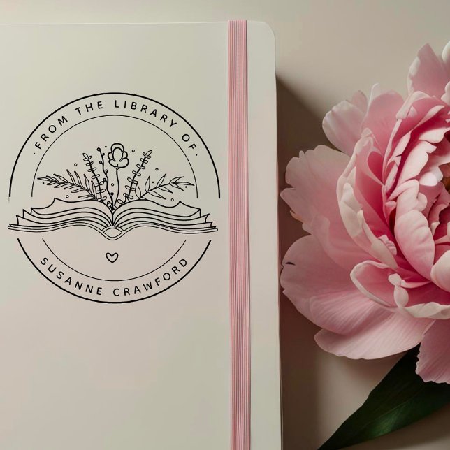 Boho handGezeichnet Custom "From the Library of" Permastempel (Von Creator hochgeladen)