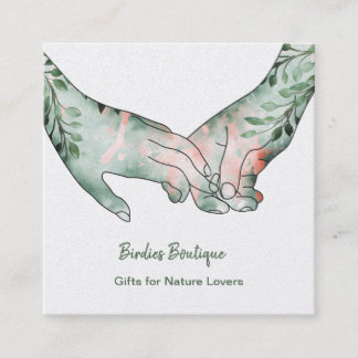 Boho Hands Square Business Card Quadratische Visitenkarte