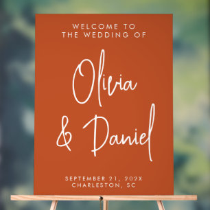 Boho Handwriting Script Wedding Welcome Acrylschild