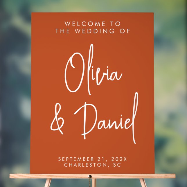Boho Handwriting Script Wedding Welcome Acrylschild (Neutral)