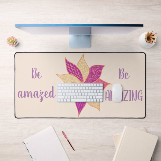 Boho Happy Blume Desk Mat Schreibtischunterlage (Büro 1)
