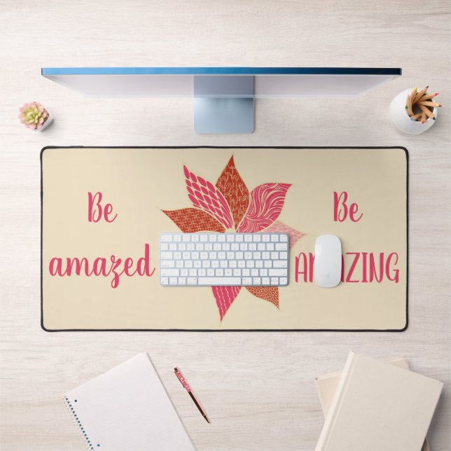 Boho Happy Blume Desk Mat Schreibtischunterlage (Büro 1)