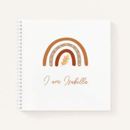 Boho Heart and Leaf Rainbow Kids "I am" Notebook Notizbuch