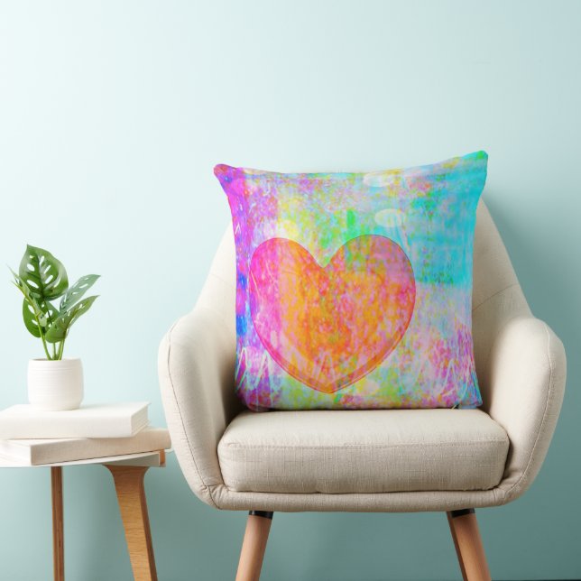 Boho Heart Collage Kissen (Stuhl )