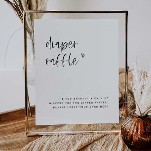 Boho Heart Diaper Raffle Baby Duschgel E100 Poster