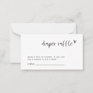 Boho Heart Diaper Raffle Baby Duschkarte Mitteilungskarte