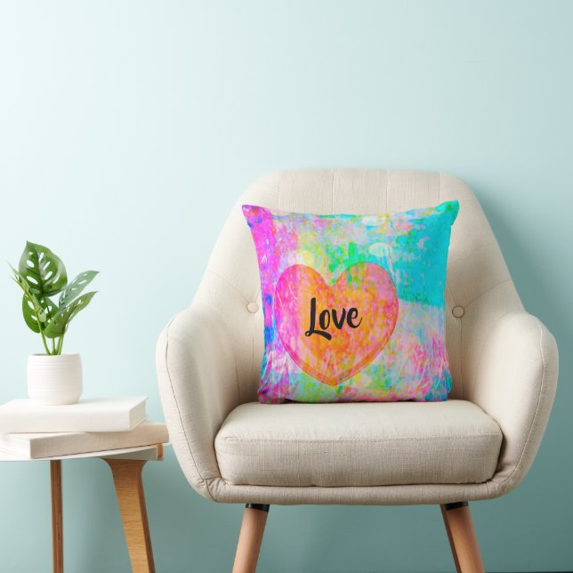 Boho Heart Liebe Collage Kissen (Stuhl )