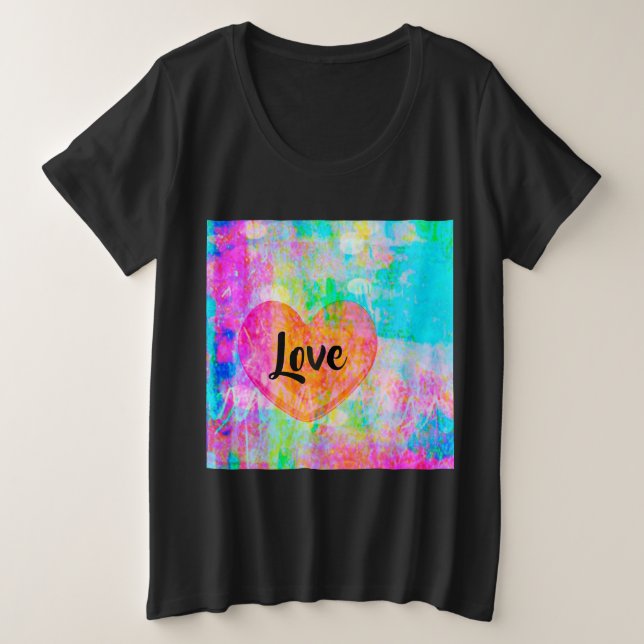 Boho Heart Liebe Große Größe T-Shirt (Design vorne)