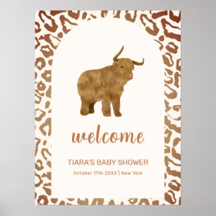 Boho Heilige Kuh Western Baby Shower Begrüßung  Poster