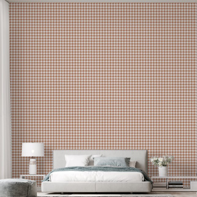 Boho Hellbraun Houndstooth Tapete (Schlafzimmer)