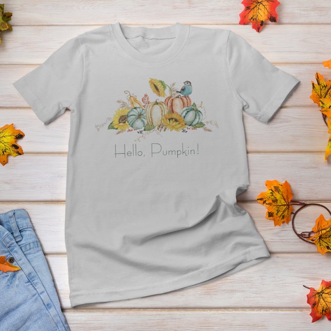 Boho Hello Pumpkin Watercolor T-Shirt (Von Creator hochgeladen)