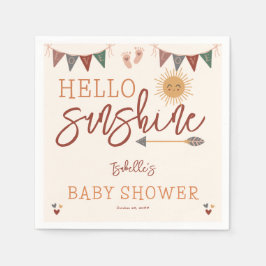 Boho Hello Sunshine Baby Dusche Serviette