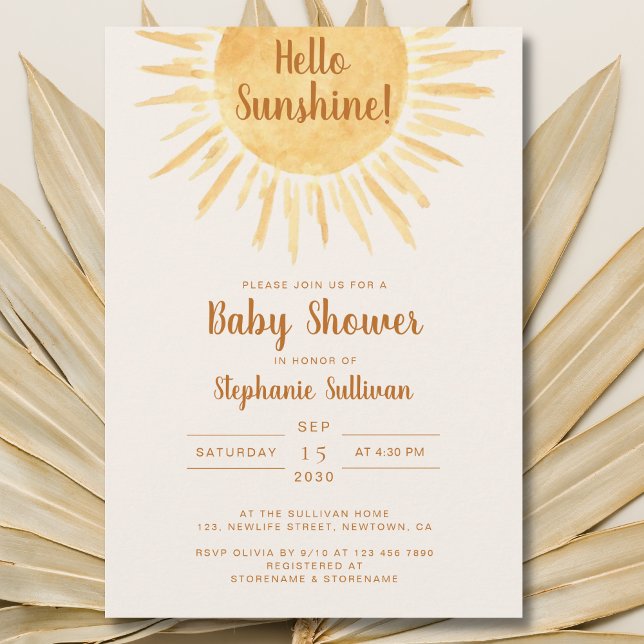 Boho Hello Sunshine Gender Neutral Baby Shower Inv Einladung (Von Creator hochgeladen)