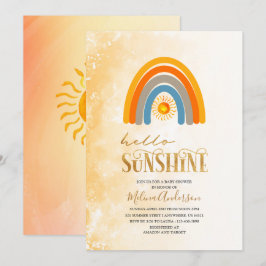 Boho Hello Sunshine Wasserfarben Babydusche Einladung