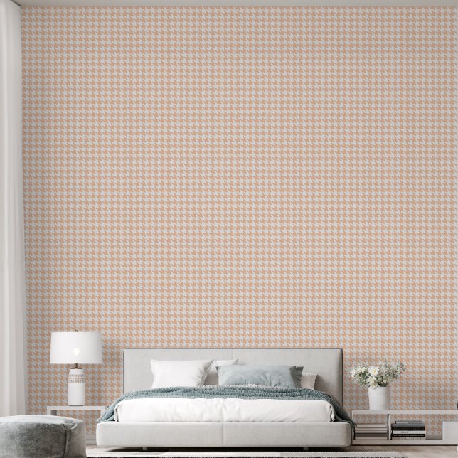 Boho-Hellrosa-Hahnentritt Tapete (Schlafzimmer)