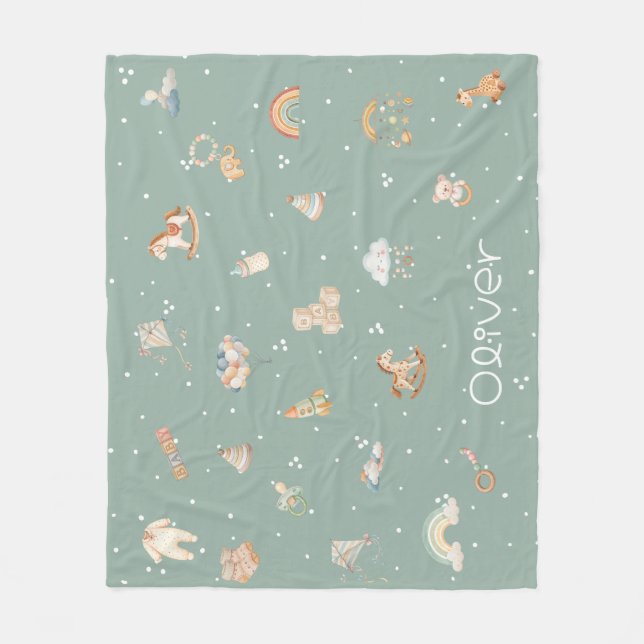 Boho-Herbst-Babyparty-Fleece-Decke Fleecedecke (Vorderseite)