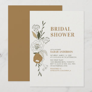 Boho-Herbst-Blumen-Braut-Hochzeitsdusche-Einladung Einladung