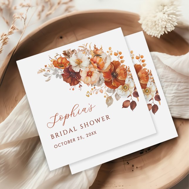 Boho-Herbst-Blumen-Brautparty Serviette (Von Creator hochgeladen)