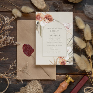Boho-Herbst-Blumen-Digitale-Hochzeit Einladung