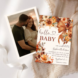 Boho-Herbst-Blumen-Hallo-Baby-Baby-Shower-Party Einladung