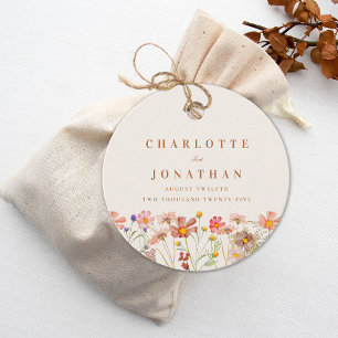 Boho-Herbst-Blumen-Hochzeit-Danke Geschenkanhänger