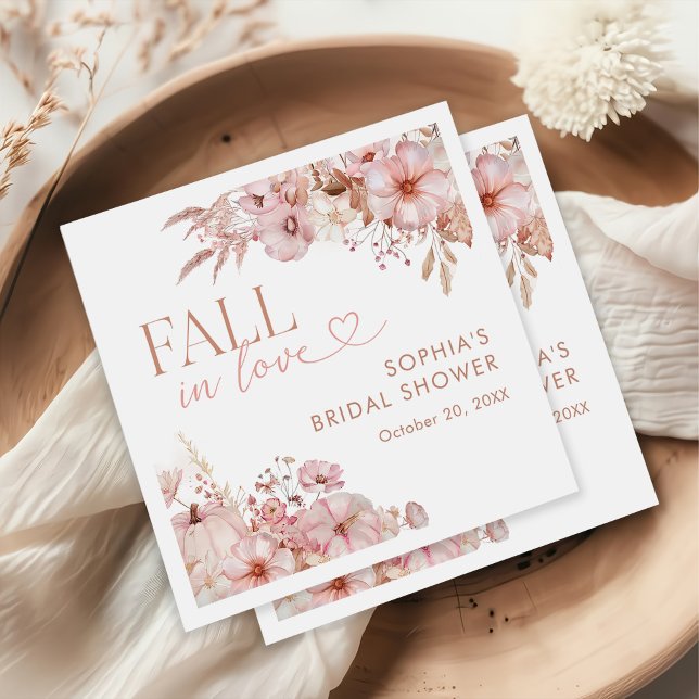 Boho-Herbst-Blumen-Kürbis-Braut-Party Serviette (Von Creator hochgeladen)