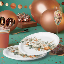 Boho-Herbst-Blumenarrangement-Papierteller