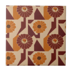 Boho-Herbst-Blumenmuster Fliese