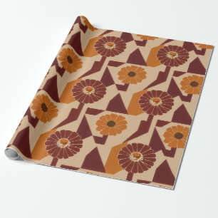 Boho-Herbst-Blumenmuster Geschenkpapier