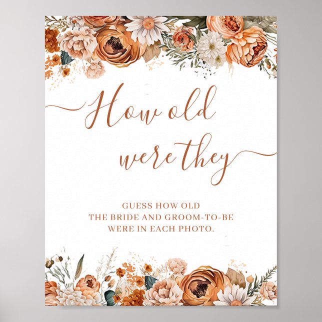 Boho Herbst Brautparty Poster (Vorne)