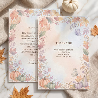 Boho-Herbst-Flach-Dankeskarten Dankeskarte