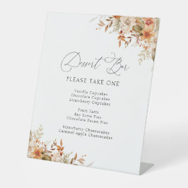 Boho Herbst florale Desserts Bar Zeichen Sockelschild