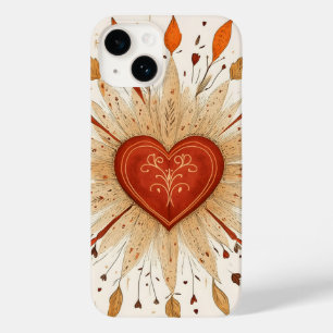 Boho-Herbst-Illustration mit Herz Case-Mate iPhone 14 Hülle