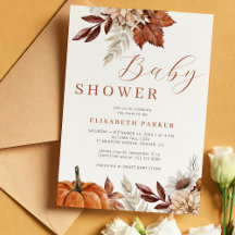 Boho-Herbst-Kürbis-Blumen-Baby-Party