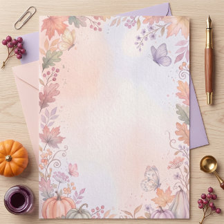 Boho-Herbst-Kürbis-Individual-Briefkopf Briefbogen