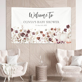Boho-Herbst-Kürbis-Wildblumen-Baby-Party Banner