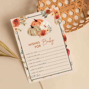 Boho Herbst-Kürbis-Wünsche für Baby Shower Spielka Einladung