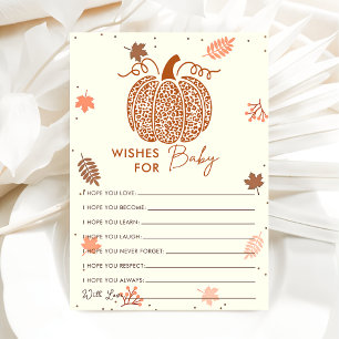 Boho Herbst-Kürbis-Wünsche für Baby Shower Spielka Einladung
