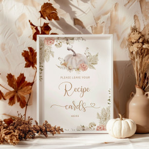 Boho Herbst lasst eure Rezeptkarte hier Poster