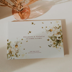 Boho-Herbst-Wildblume   Botanische Hochzeit Gästebuch