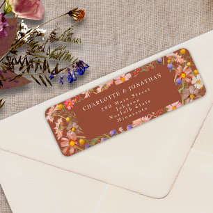 Boho Herbst Wildblumen Floral verbranntes Orange H