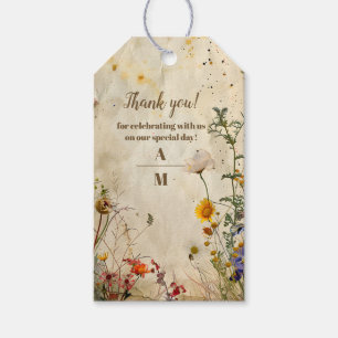Boho-Herbst-Wildblumen-Hochzeit Geschenkanhänger