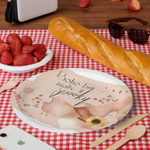 Boho-Herbst-Zitat Pappteller