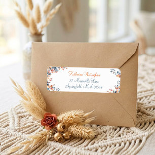 Boho-Herbstblätter-Rücksendeetiketten-Set