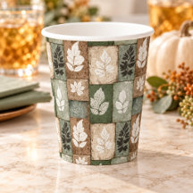 Boho-Herbstblätter-Sage-Erdige-Braun-Muster