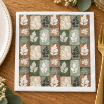 Boho-Herbstblätter-Sage-Erdige-Braun-Muster