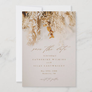 Boho-Herbstblumen-Foto-Hochzeit Save The Date