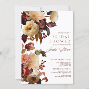 Boho Herbstdusche Floral Bridal Einladung